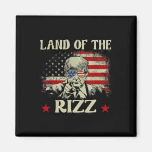 Aimant Terre du Rizz drôle patriotique Trump 4 juillet