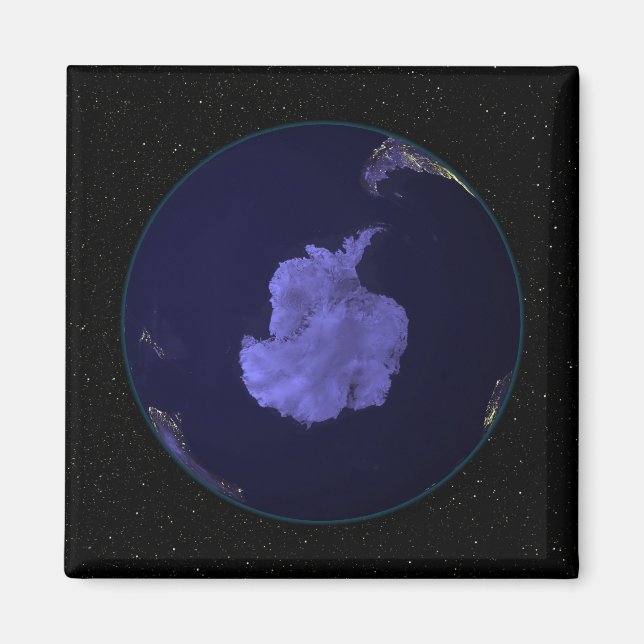 Aimant Terre entière la nuit montrant les lumières de la  (Devant)