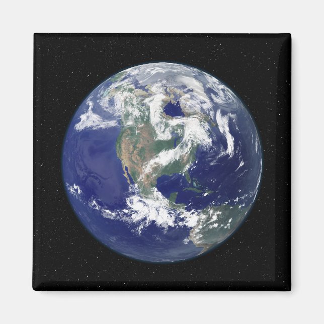 Aimant Terre entièrement éclairée centrée sur l'Amérique  (Devant)