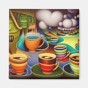 Aimant Terre lunaire des tasses de café