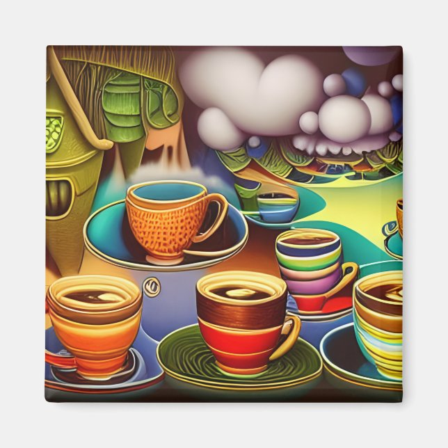 Aimant Terre lunaire des tasses de café (Devant)