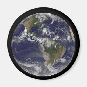 Aimant Terre Pleine Avec L'Ouragan Irène Au-Dessus Des Ba