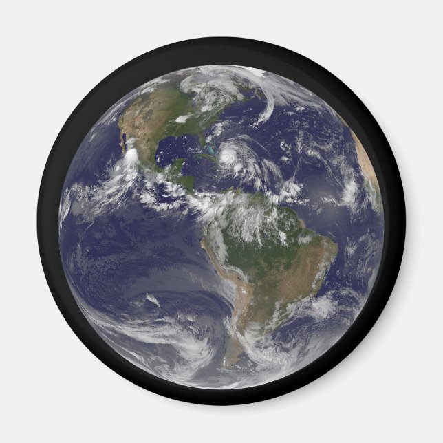 Aimant Terre Pleine Avec L'Ouragan Irène Au-Dessus Des Ba (Devant)