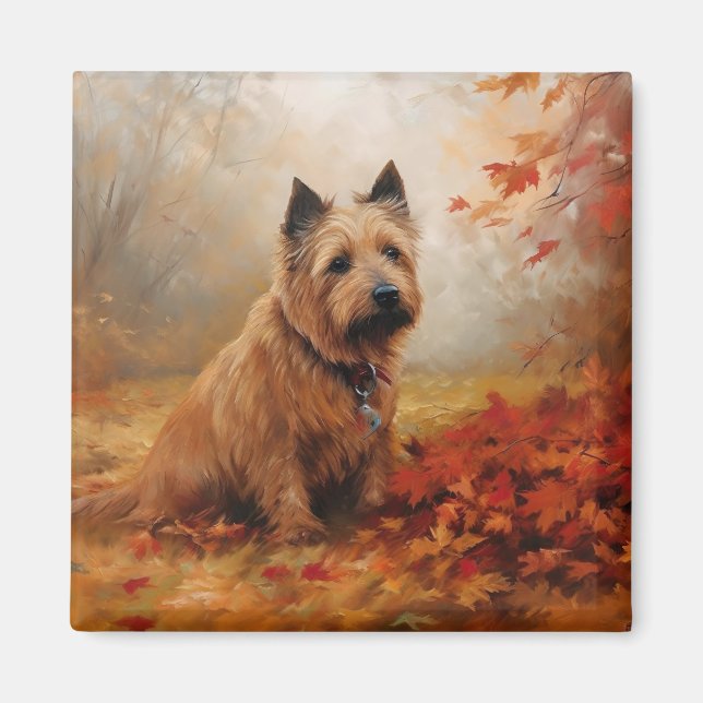 Aimant Terrier australien en automne Leaves automne Inspi (Devant)