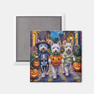 Aimant Terrier Blanc de West Highland en costumes d'Hallo