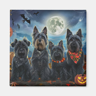 Aimant Terrier Écossais Halloween Effrayant