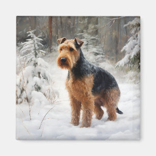 Aimant Terrier Gallois Qu'il neige Noël