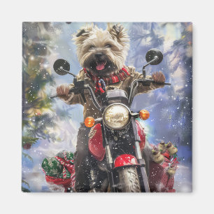 Aimant Tervueren Terrier Chien à Moto Noël