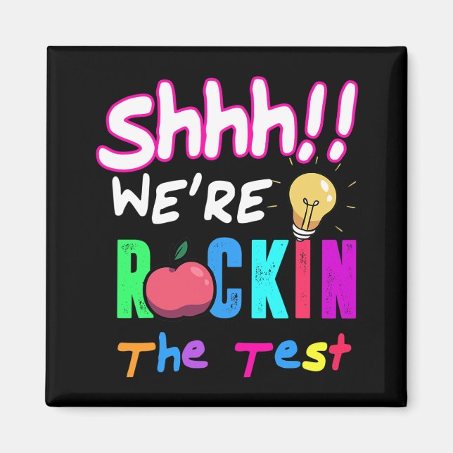 Aimant Test Day Rock The Test Rainbow Enseignant étudiant (Devant)