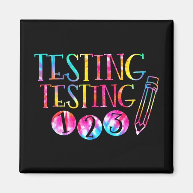 Aimant Test de la teinture Jour de l'examen enseignant Te (Devant)