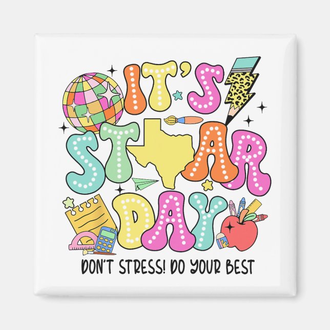 Aimant Test Retro C'est le jour de l'âge Dont Stress Do Y (Devant)
