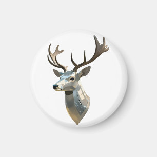Aimant Tête de cerf cybernétique métallique Art mural tro