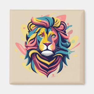 Aimant Tête de lion Abstraite