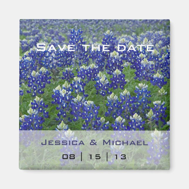 Aimant Texas Bluebonnets Flo Wedding Enregistrer l'aimant (Devant)