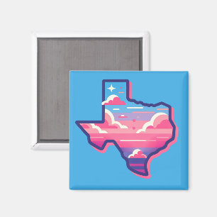 Aimant Texas Pink and Blue Cotton Candy Skies