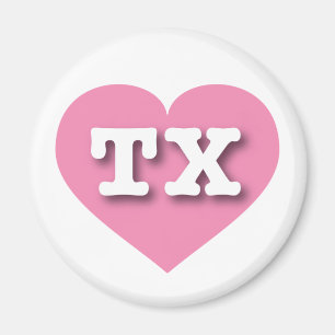 Aimant Texas Pink Heart - J'aime TX