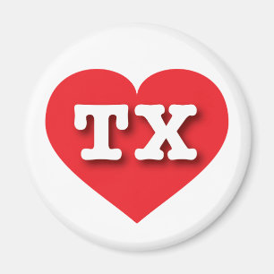 Aimant Texas Red Heart - J'aime TX