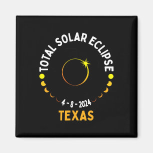 Aimant Texas Solar Eclipse 2024 Partie Total États-Unis C