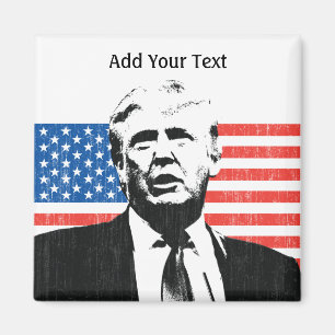 Aimant Texte de coutume de drapeau américain de Donald