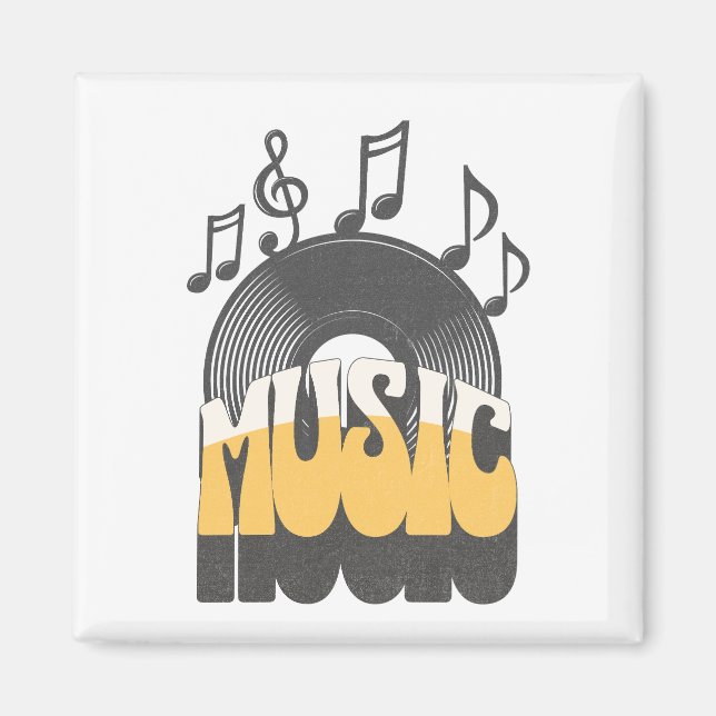 Aimant Texte de musique avec enregistrement vinyle (Devant)