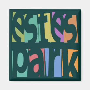 Aimant Texte de parc d'Estes rétro