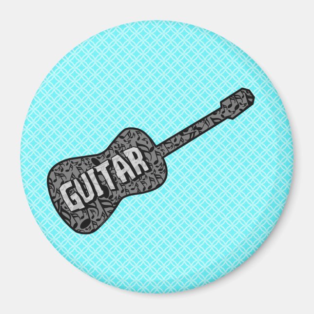 Aimant Texte des notes de musique de guitare (Devant)