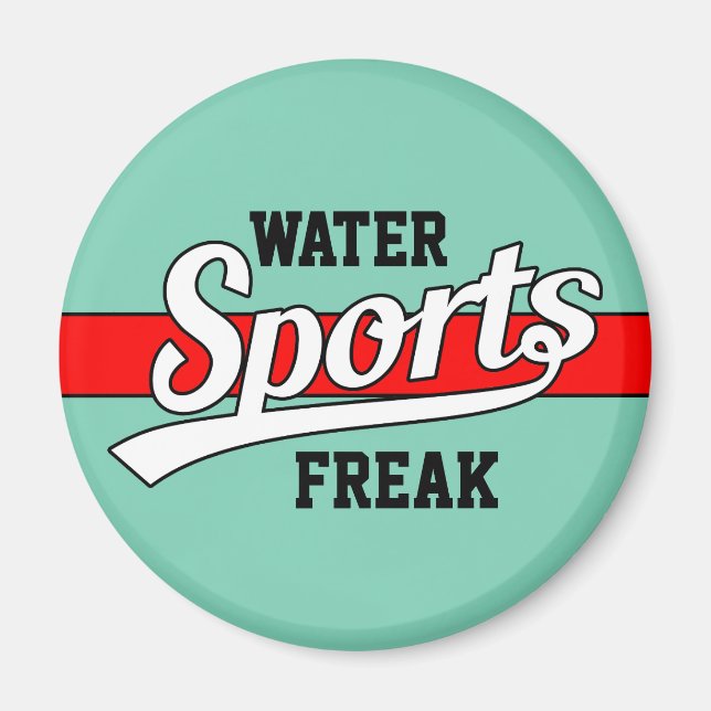 Aimant Texte Design : SPORTS white + your own text & idea (Devant)