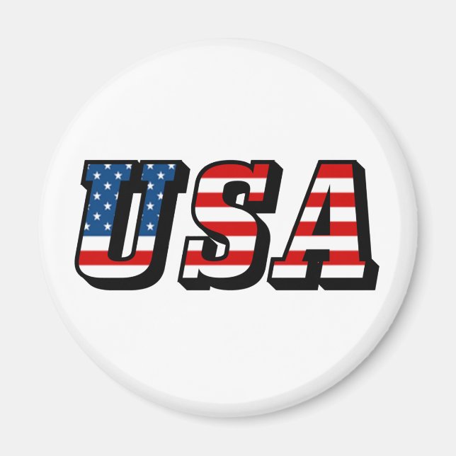 Aimant Texte du drapeau des États-Unis (Devant)
