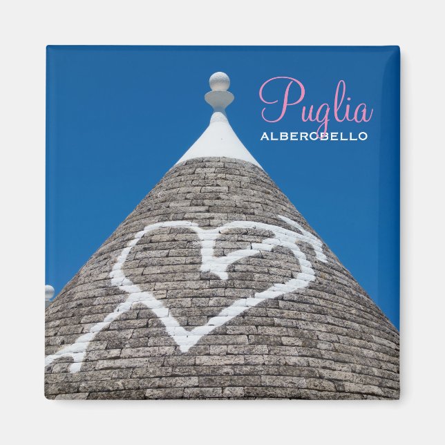 Aimant texte du toit de la maison Trulli (Devant)