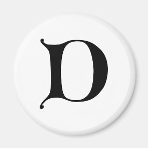 Aimant Texte en anglais Lettre gothique monogramme D