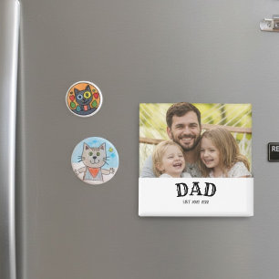 Aimant Texte en gras personnalisé pour papa 20XX