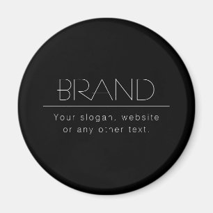 Aimant Texte modifiable minimaliste moderne Noir & Blan
