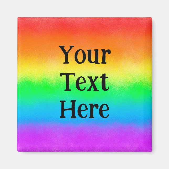 Aimant Texte personnalisable LGBT | drapeau arc-en-ciel (Devant)