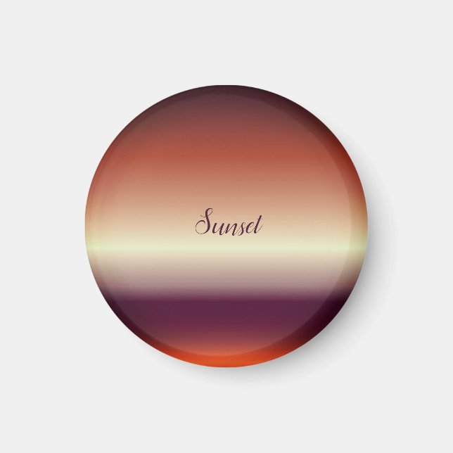 Aimant Texte personnalisé Couleur de soleil violet et rou (Devant)