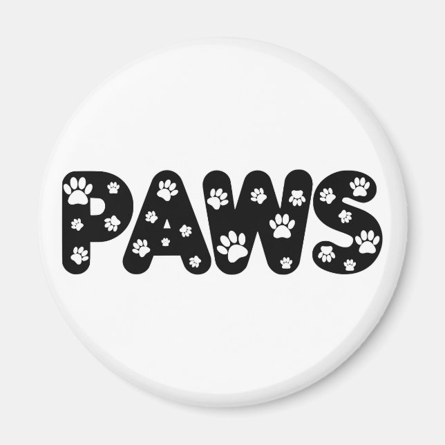 Aimant Texte personnalisé des pattes de chien (Devant)