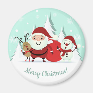 Aimant texte personnalisé père Noël, Reindeer et S