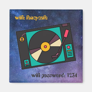 Aimant Texte personnalisé Retro Tourne-disque Vintage