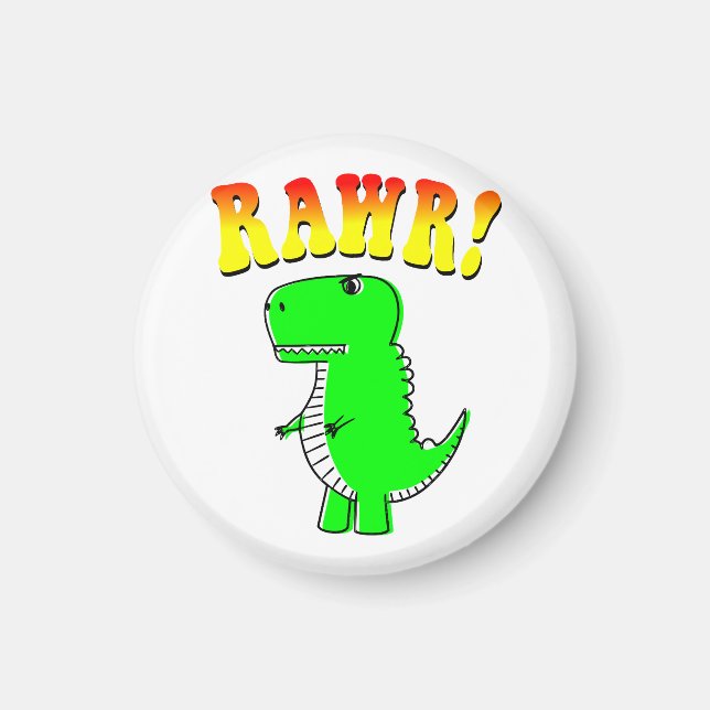 Aimant Texte Super T-Rex Rex mou et en colère (Devant)