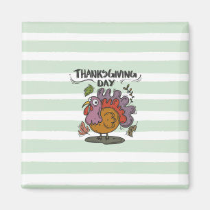 Aimant Thanksgiving Day Turkey Art - Classique automne