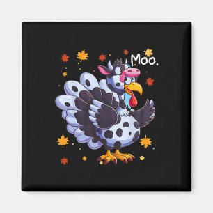 Aimant Thanksgiving Fake Turkey Moo Cow Head Funky Fall