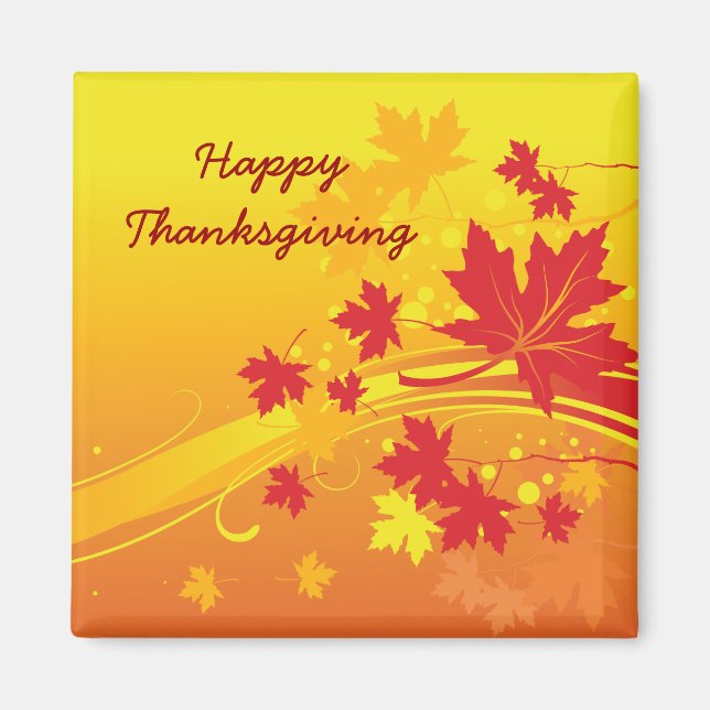 Aimant Thanksgiving feuilles d'érable en automne couleurs (Devant)