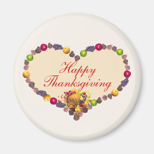 Aimant Thanksgiving Heart et Cornucopia