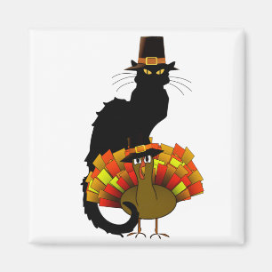 Aimant Thanksgiving Le Conversation Noir avec le pèlerin