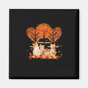 Aimant Thanksgiving Maple Cat Heart Shape Tree Leaf