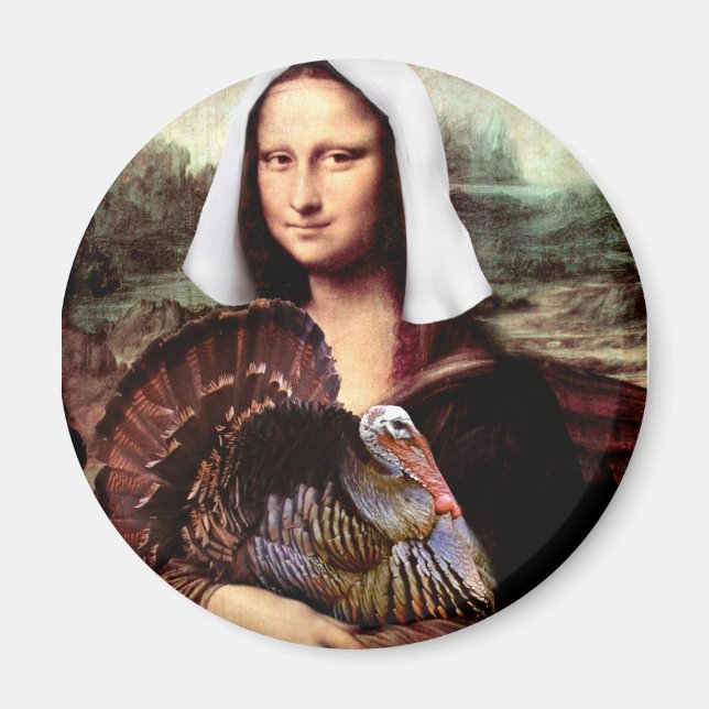 Aimant Thanksgiving Mona Lisa Pilgrim (Devant)
