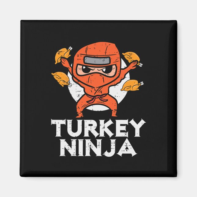 Aimant Thanksgiving Ninja Turquie Funky Fall Boys Kids To (Devant)