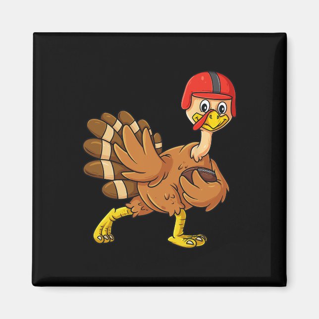 Aimant Thanksgiving Turkey Football Player Trophy Award P (Devant)
