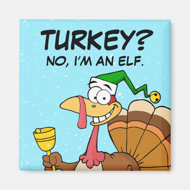 Aimant Thanksgiving Turquie Drôle déguisement pour Noël (Devant)