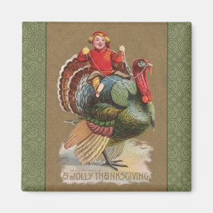 Aimant Thanksgiving Turquie Drôle salutations Vintages