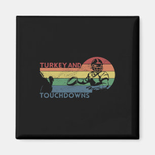 Aimant Thanksgiving Vintage Retro Turquie et Touchdowns F